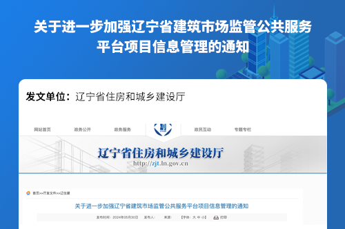 关于进一步加强辽宁省建筑市场监管公共服务平台项目信息管理的通知